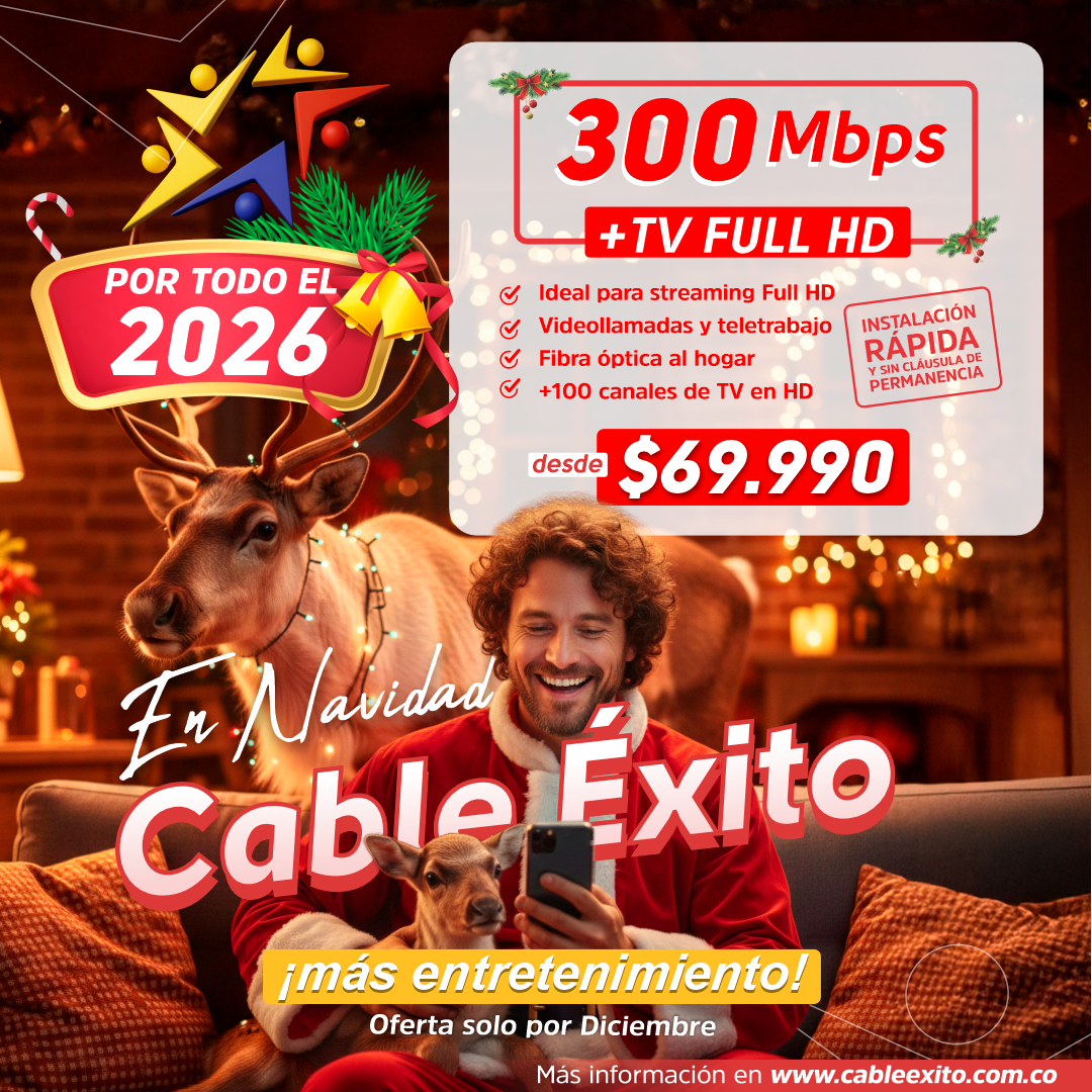Plan Navideño 300 Mbps + TV